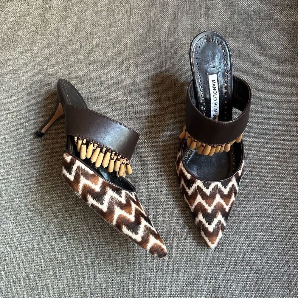 Vintage calf hair Manolo Blahnik heels